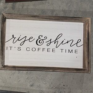 Rustic Brown and White 'Rise & Shine' Wall Decor